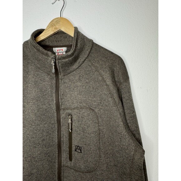 Avalanche Sweater Jacket Medium Brown Mock Neck Full Zip Pockets Mens Size XXL - Picture 2 of 14